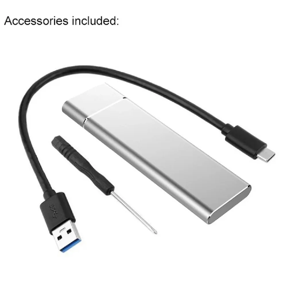 Color: Blue - Aluminum Alloy M.2 HDD Enclosure Case Hard Drive Box B-KEY External Hard Drive Box USB C Interface Support SATA & NVME Protocol