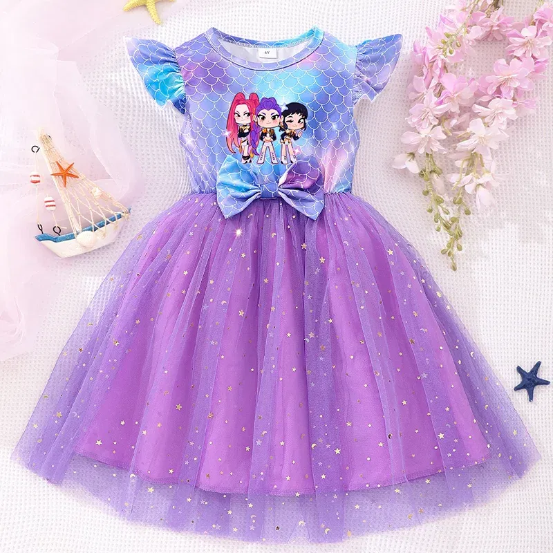 Color: army green, Size: One Size, Ships From: CHINA, Height: 176 - KPop Demon Hunter Christmas Princess Dress Girl Fashion Casual Autumn Butterfly Dress Wedding Birthday Party Dress Gift Clothes