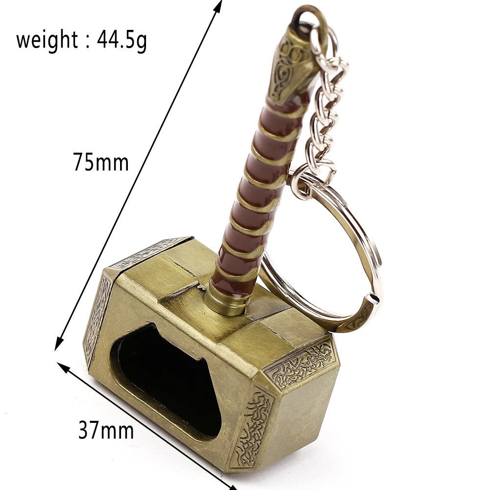 Color: WHITE, Ships From: CHINA - Avengers Thor's Hammer Pendant Keychain Superhero Thor Odinson Opener Beer Bottle Openers Keyring Accessories