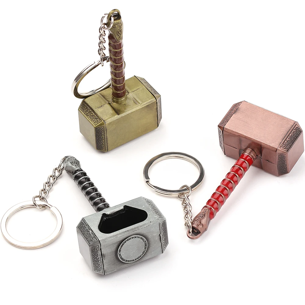 Color: WHITE, Ships From: CHINA - Avengers Thor's Hammer Pendant Keychain Superhero Thor Odinson Opener Beer Bottle Openers Keyring Accessories