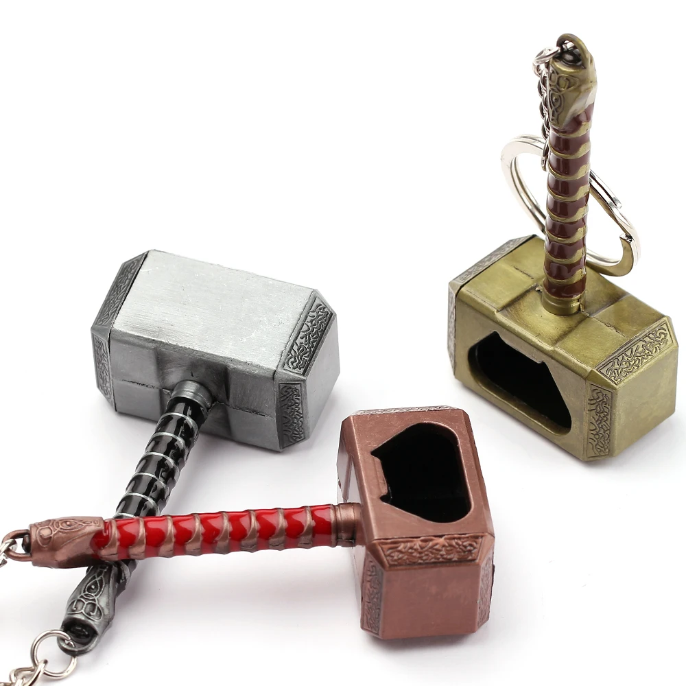 Color: WHITE, Ships From: CHINA - Avengers Thor's Hammer Pendant Keychain Superhero Thor Odinson Opener Beer Bottle Openers Keyring Accessories