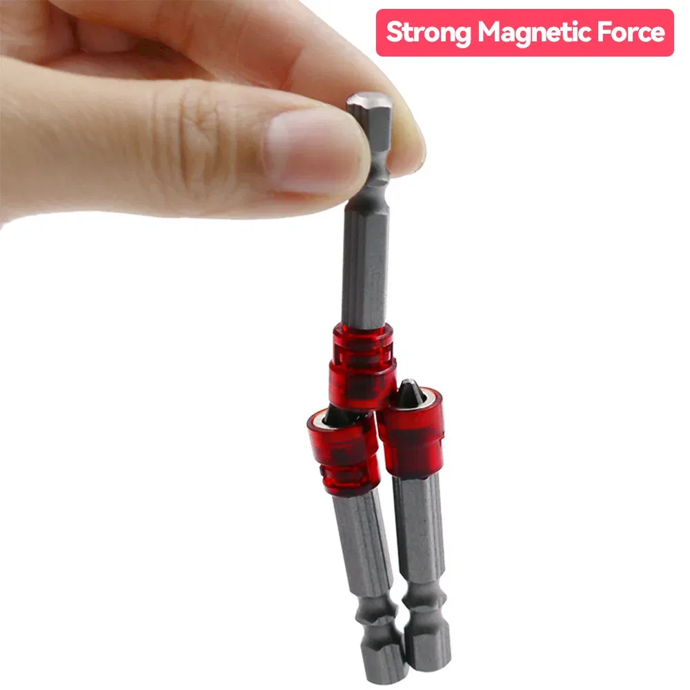 Color: Black - Magnetic Screwdriver Bit PH2 Cross-head 1/4 Inch Hex Shank Screwdriver Holder Ring for House Working Electric Screwdriver Kit
