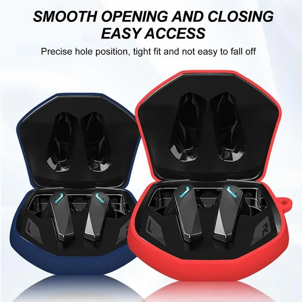 Color: MULTICOLOR - Soft Silicone Earphone Storage Box Shockproof Dustproof Wireless With Hook and Loop Headphone Case For Lenovo GM2PRO
