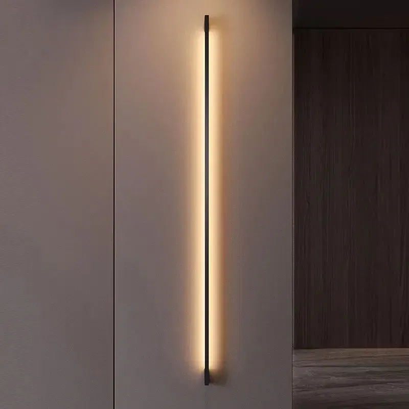 Modern Minimalist Long Wall Lamp LED Wall Mounted Light Indoor Living Room Bedroom Background Lamp Home Decora Fixtures 110/220V