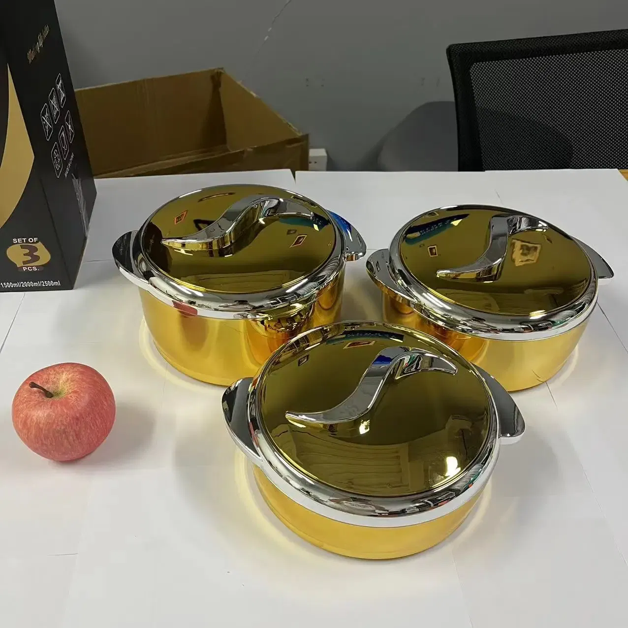 Color: Emerald Green, Ships From: CHINA - 3Pcs/Set 1.5/2/2.5L Hot Pot Box Durable and Versatile Plastic Lunchboxes for Food Warmer Fresh Preservation Heat Ramadan Event