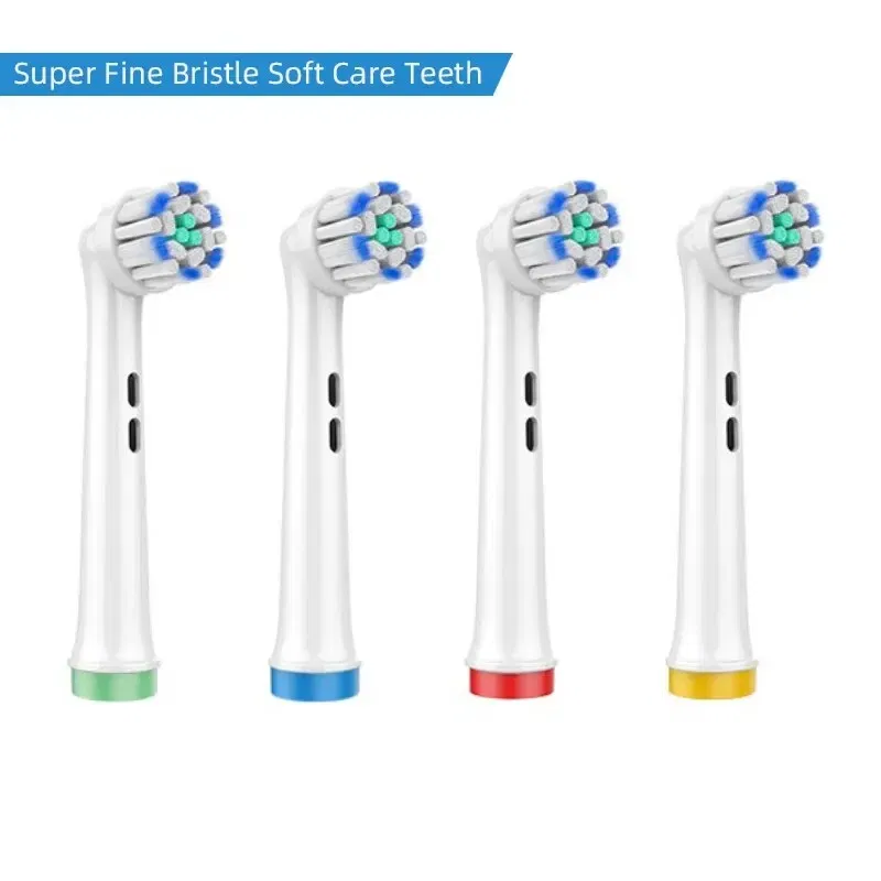 Color: Yellow - 4PCS Dupont Bristle Electric Toothbrush Heads Whiten teeth/Daily Clean/Precison Cleaning/Soft Care Teeth Function For Oral B