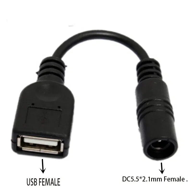 Color: Orange - Usb Male to Female 5.5*2.1mm DC Power Adapter 12v DC Plug 3.5*1.35mm Female Converter For Charger Extension