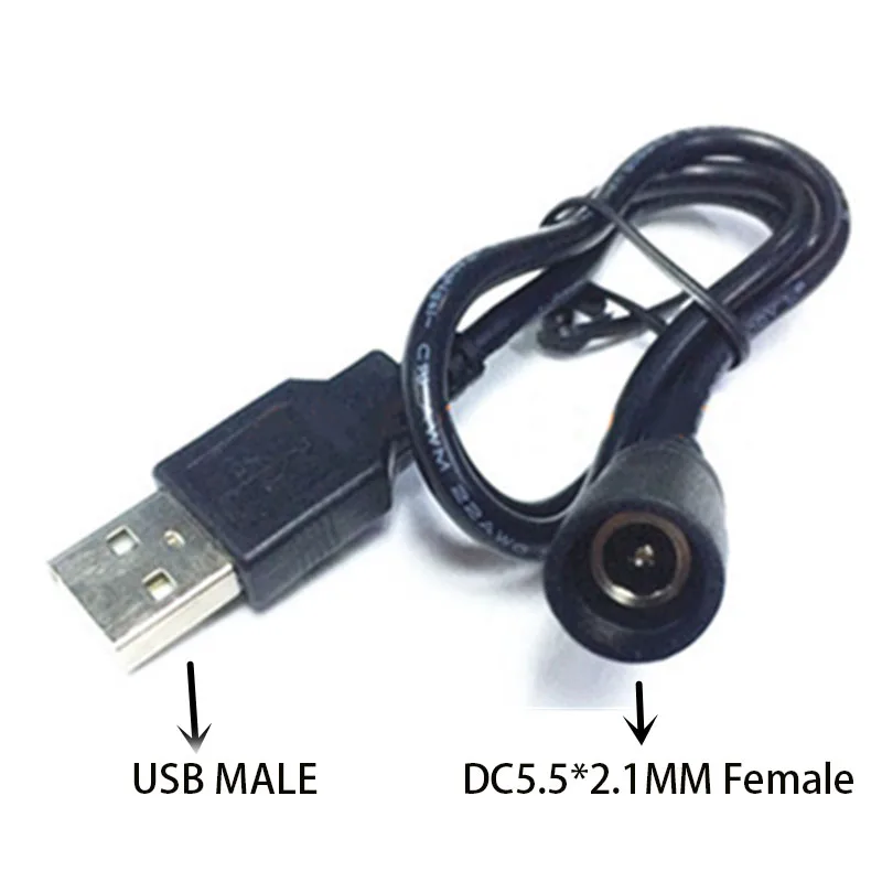 Color: Orange - Usb Male to Female 5.5*2.1mm DC Power Adapter 12v DC Plug 3.5*1.35mm Female Converter For Charger Extension