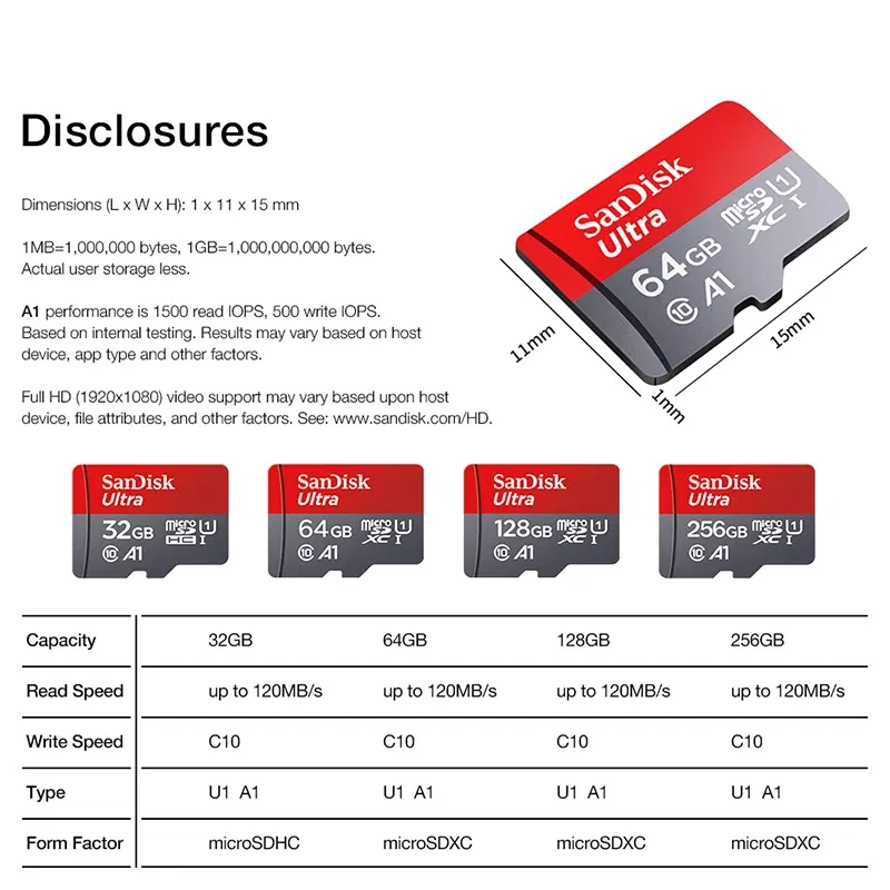 Capacity: 400GB - TFcard 64GB 16GB 32GB Memory Card 128GB Class 10 Microsd SD Card 100MB/S UHS-I A1 Card + Adapter for Phone/PC Standard Shippin