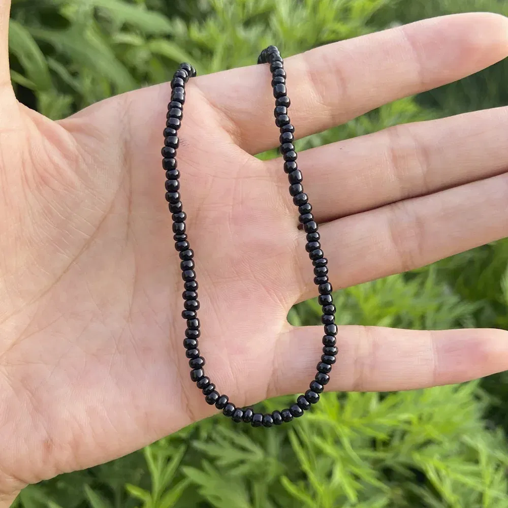 Metal Color: Dark Gold - 2022 New Trend Colorful Rice Beads Necklace Bohemia Fashion Style Ladies Clavicle Chain Necklace Girls String Pearl Neck Jewelry