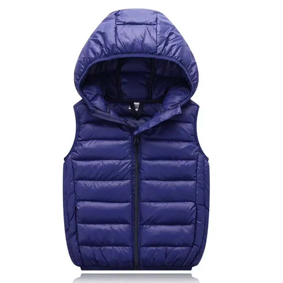 Color: Red, Kid Size: 6T - Fall Solid Waistcoat Children Outerwear Winter Coats Kids Clothes Warm Boys and Girls Hooded Vest for Age 2-12 Years Old