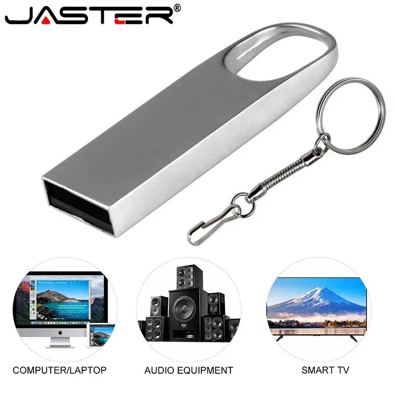 Capacity: 64GB, Color: Black - JASTER Metal USB Flash Drives 64GB Real Capacity Memory Stick Black Pen Drive 32GB Creative Business Gift Silver Storage U Disk