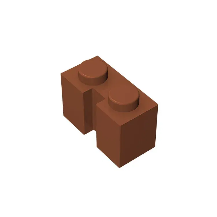Color: Burgundy - Gobricks GDS-798 BRICK 1X2 W. GROOVE compatible with lego 4216 children's DIY Educational Building Blocks Technical