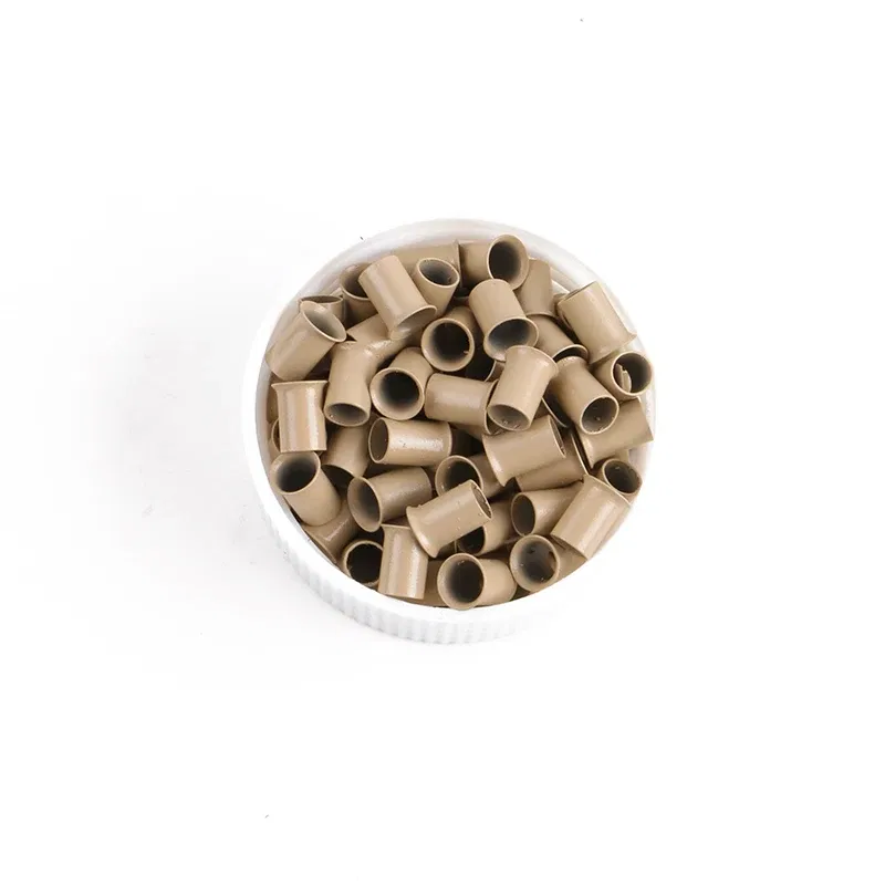 Color: Blue - 10000pcs/bag 4.0*3.6*6.0mm Copper Flared Flaring Micro Rings Tube Euro Locks for feather human hair extensions tools accessories