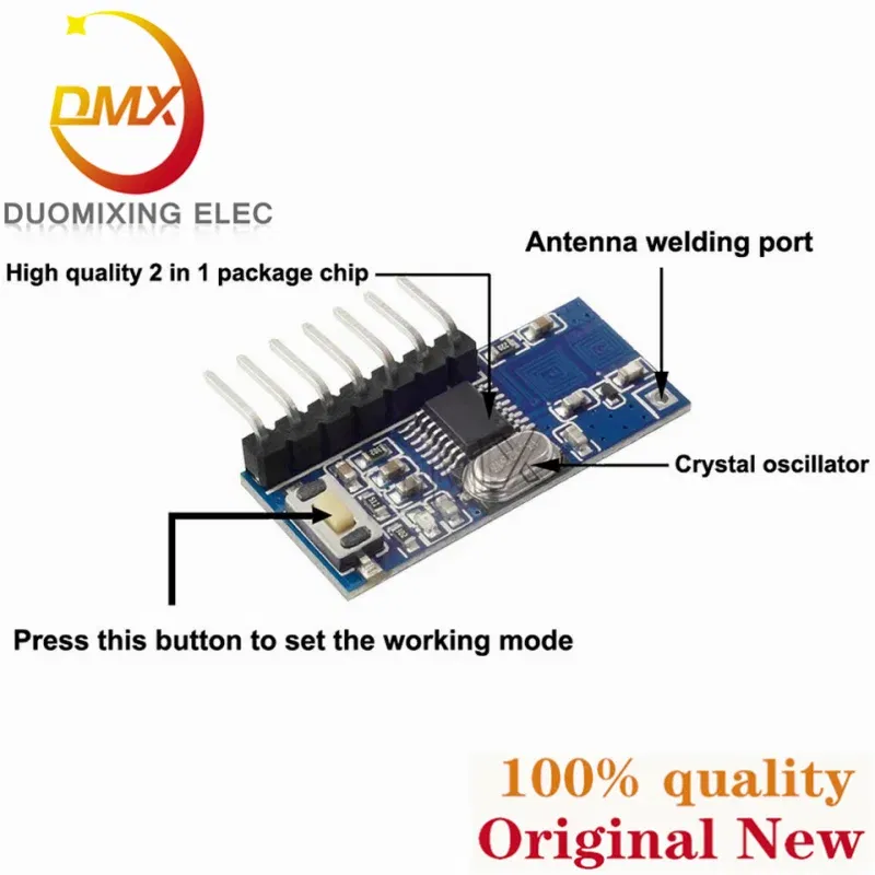 Color: PURPLE - 100PCS RX480E RX480E-4WQDTXx100 RX480E-4CDTXx100 RX480E-4 RX480E-3 1527 / 2262 315 / 433MHz Wireless receiving decoding module