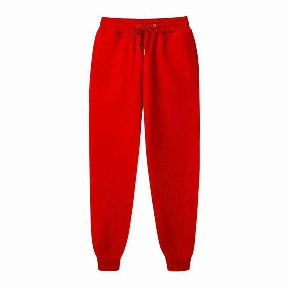 Color: Blue, Size: XL - Men's Casual Sweatpants Fleece Sports Pants Unisex Fashion Solid Loose Trousers Streetwear Autumn Winter Jogging Fitness Pants