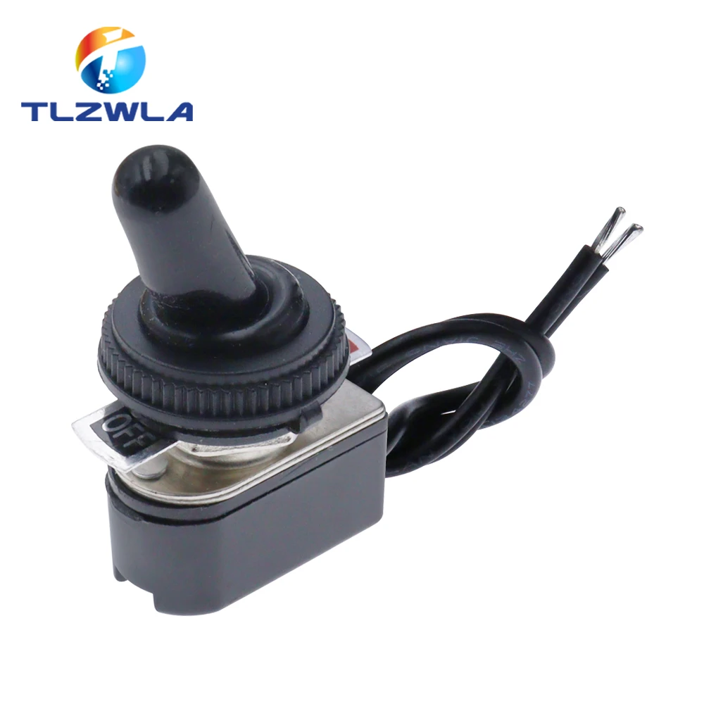 Color: Dark Grey - AC 3A 250V 6A 125V On/Off Prewired Standard Toggle Switch With Wire Cable KNS-1 SPST Contacts Switch Electrical Equipment
