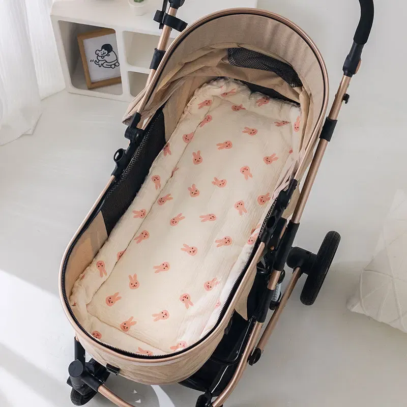 Color: Red - Baby Stroller Seat Cushion Soft Mattress Kids Pushchair Car Mat Stroller Accessories