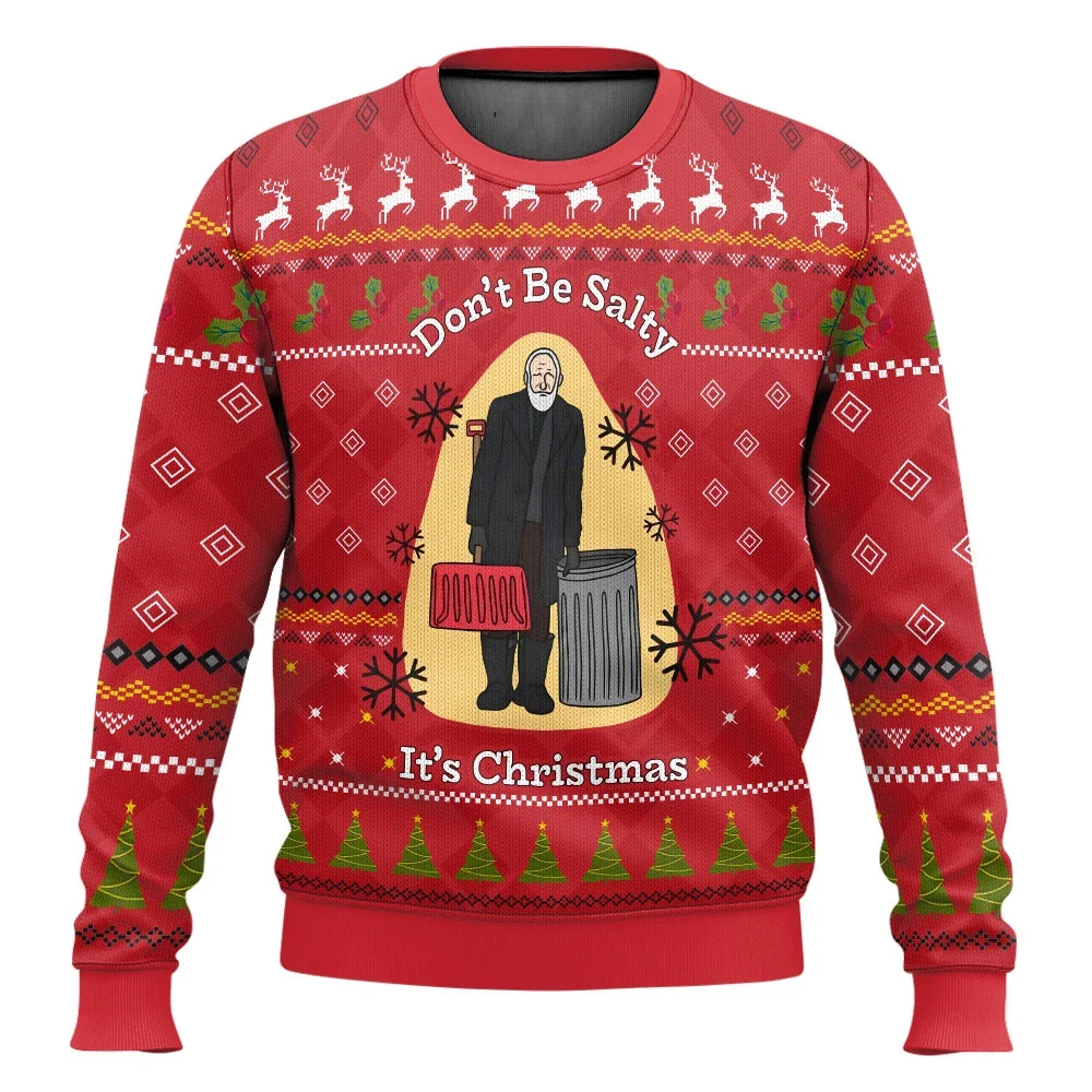 Color: Burgundy, Size: XL, Ships From: CHINA - Merry Christmas alone at home Ugly Christmas sweater cartoon animation Men's pullover 2026 fashionable couple shirts Sweatshirt