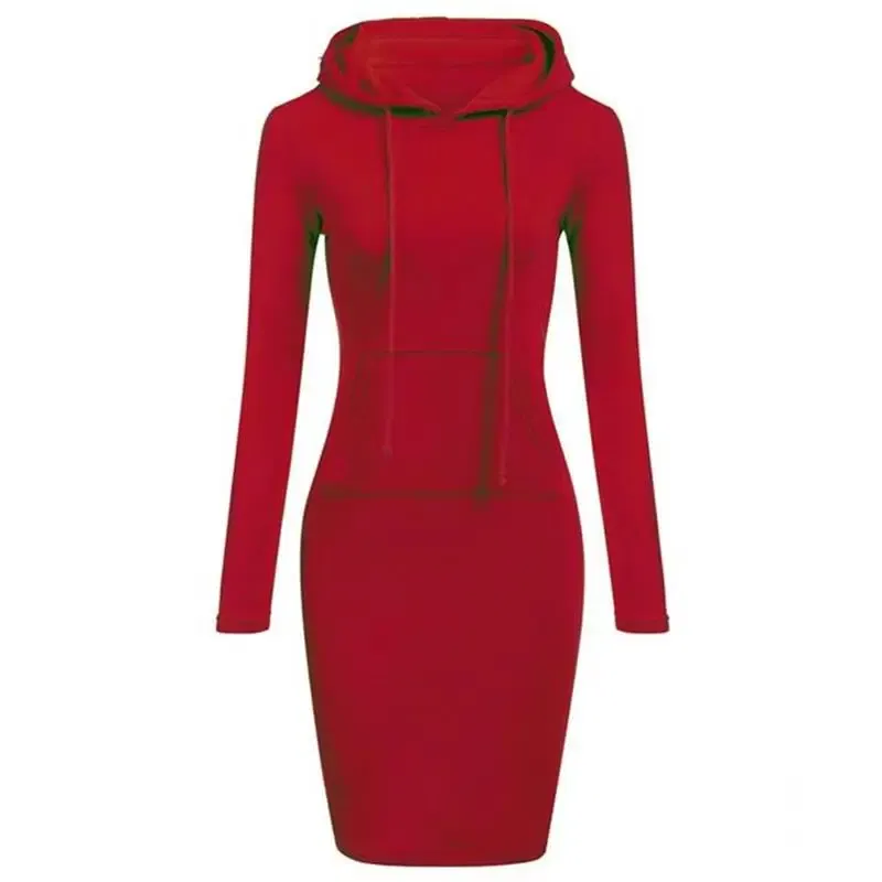 Color: Blue, Size: XXL - Ladies Dress Autumn Women Hooded Dresses Hoodies Women Sweatshirts Women Hoodies Dress Tops Ladies Clothing