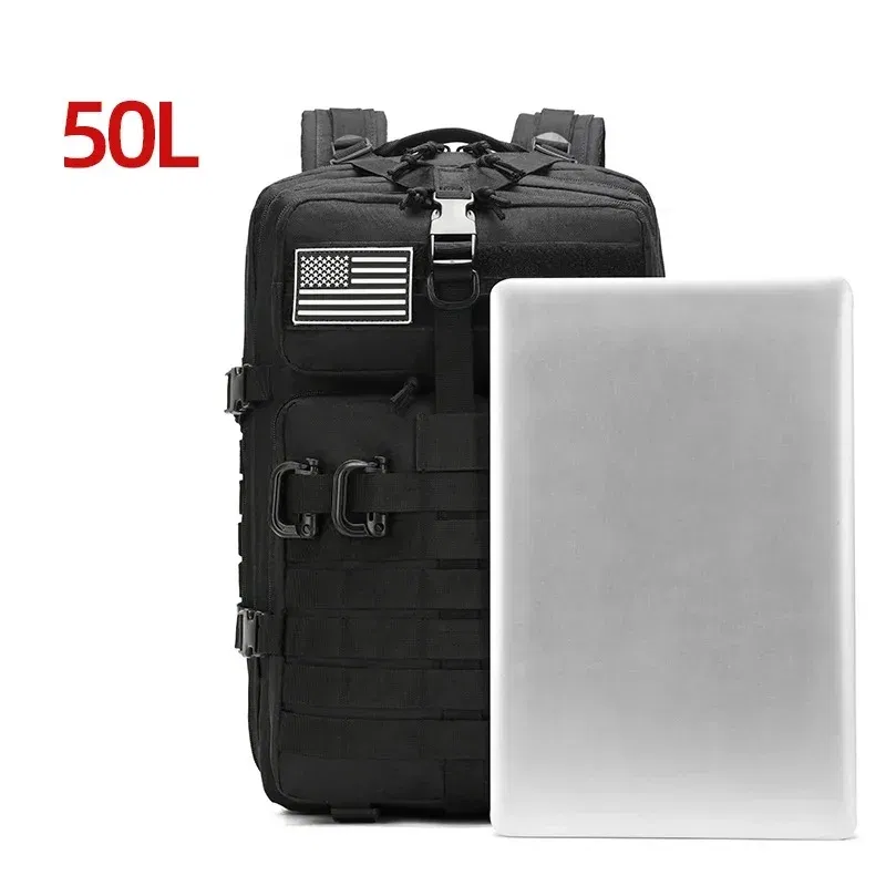 Color: black - 25L/50L Outdoor Sports Fitness Backpack Training Modular Backpack Multifunctional Backpack