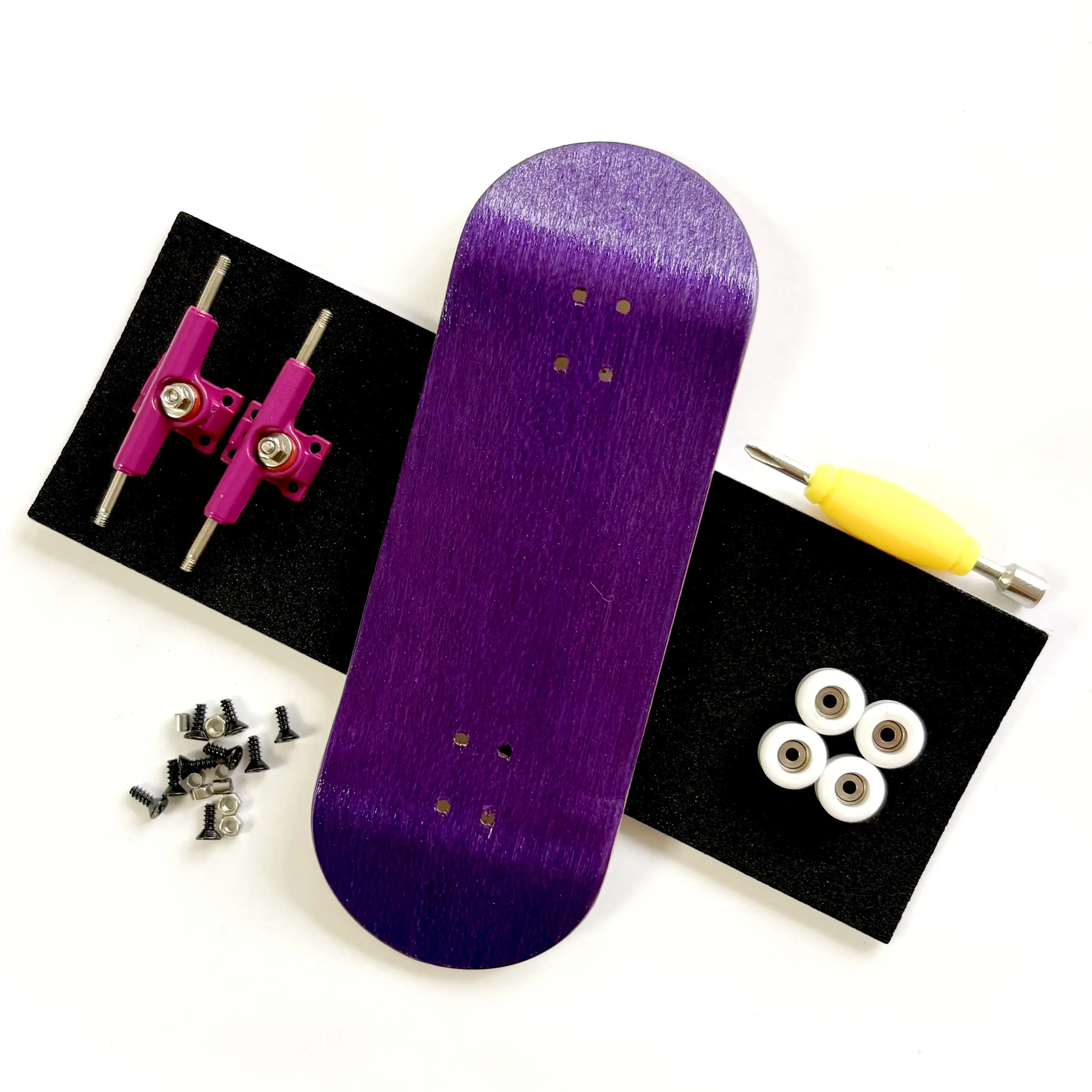 Color: Orange - 34mm Fingerboard Set with Double Axle Trucks Bearing Wheels