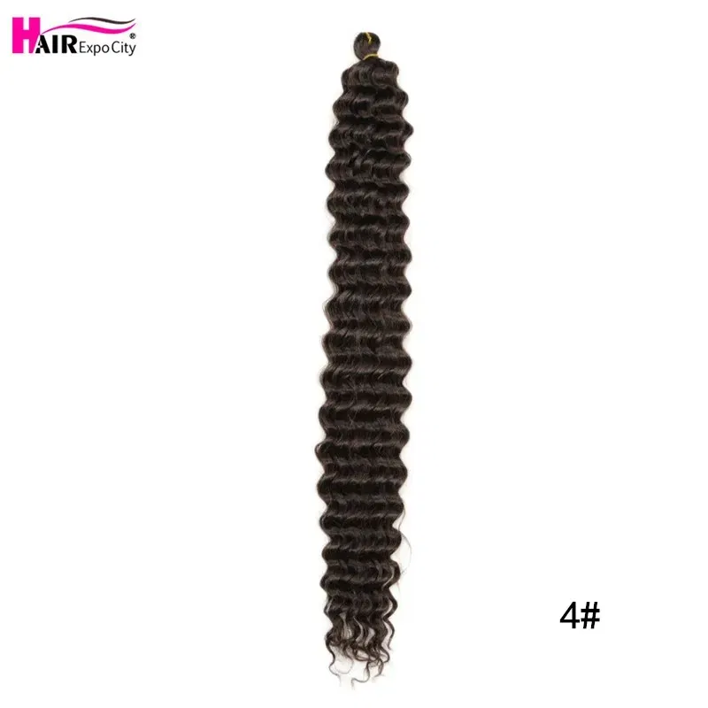 Color: #4, Ships From: CN, Stretched Length: 28inches, Bulk Buy: 1Pcs/Lot - 22-28 Inch Freetress Deep Twist Crochet Hair Natural Synthetic Braids Hair Ombre Crochet Braiding Hair Extensions Hair Expo City
