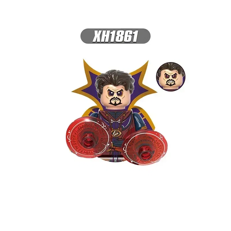 Color: Dark Red - Hot toys New  Marvel superhero Building blocks Doctor Strange Spider-Man Brick toy action figures Children's toy party gifts