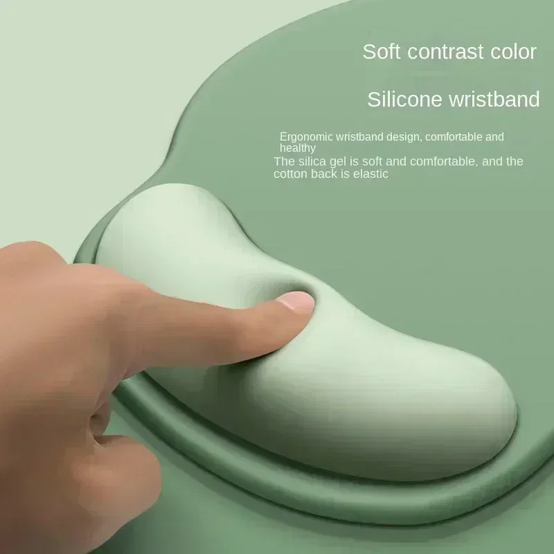 Color: Navy Blue - Gradient Mouse Pad Comfortable Wrist Support Non Slip Mice Mat Soft Mousepad Wrist Support Computer Silicone mouse pad