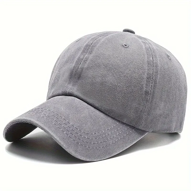 Color: GRAY - Men Women Unisex Baseball Cap Adjustable Solid Color Casual Hat Stretchy Fabric for Sports Secure Drawstring Closure Dad Hat