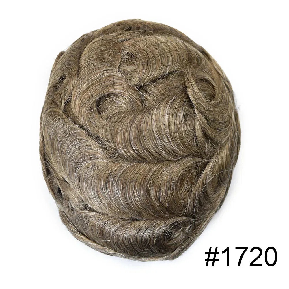 Men Toupee Hair Systems Ultra Thin Skin 0.06MM V-LOOP Capillary Prosthesis Invisible Hairline Real Human HairPieces Hair Units