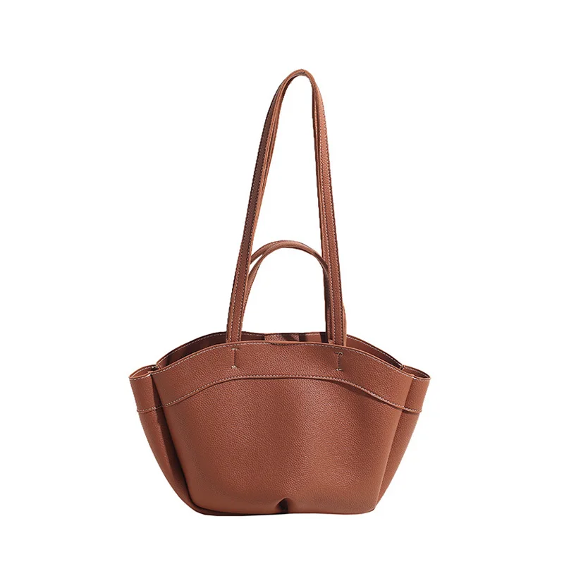 Color: light brown - Tote bag fashionable large capacity mother and child bag single shoulder portable shopping bag