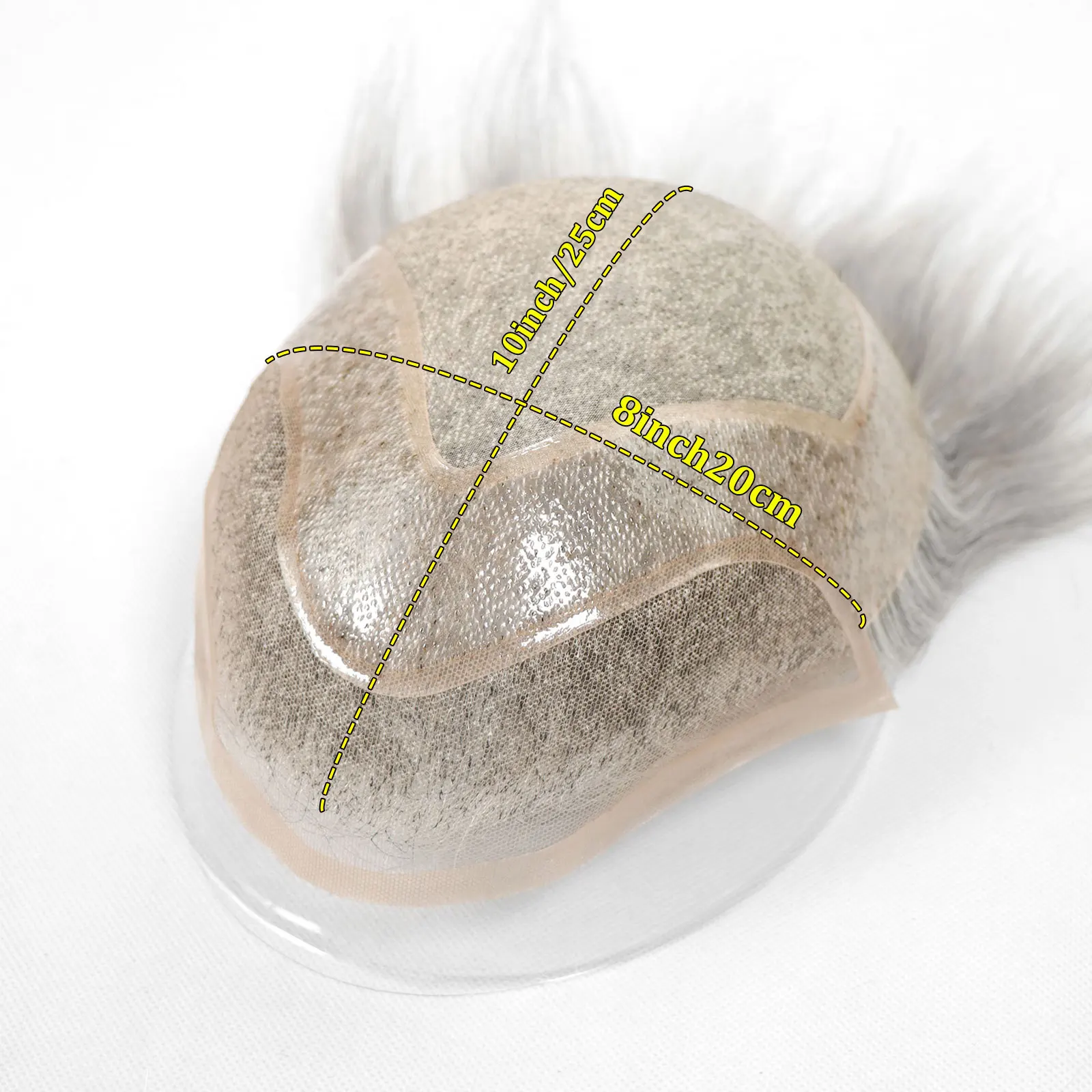Grey Breathable Lace Front Male Wig Human Hair Piece Natural Hairline Lace&Mono&PU Men Toupee Men's Replacement Prosthesis