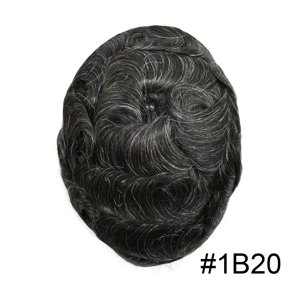 Men Toupee Hair Systems Ultra Thin Skin 0.06MM V-LOOP Capillary Prosthesis Invisible Hairline Real Human HairPieces Hair Units