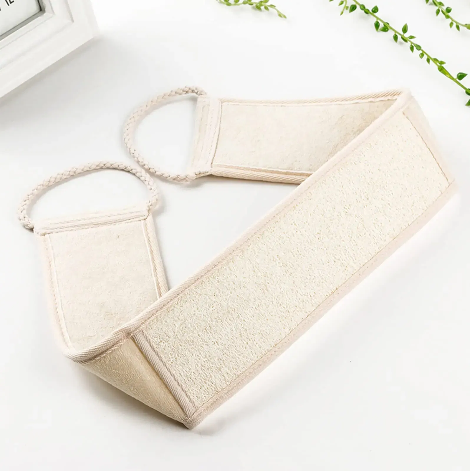 Color: green - Bath Sponge Natural Exfoliating Loofah Sponge Scrubber  Body Backwash Belt Back Exfoliator Strap Bath Accessories