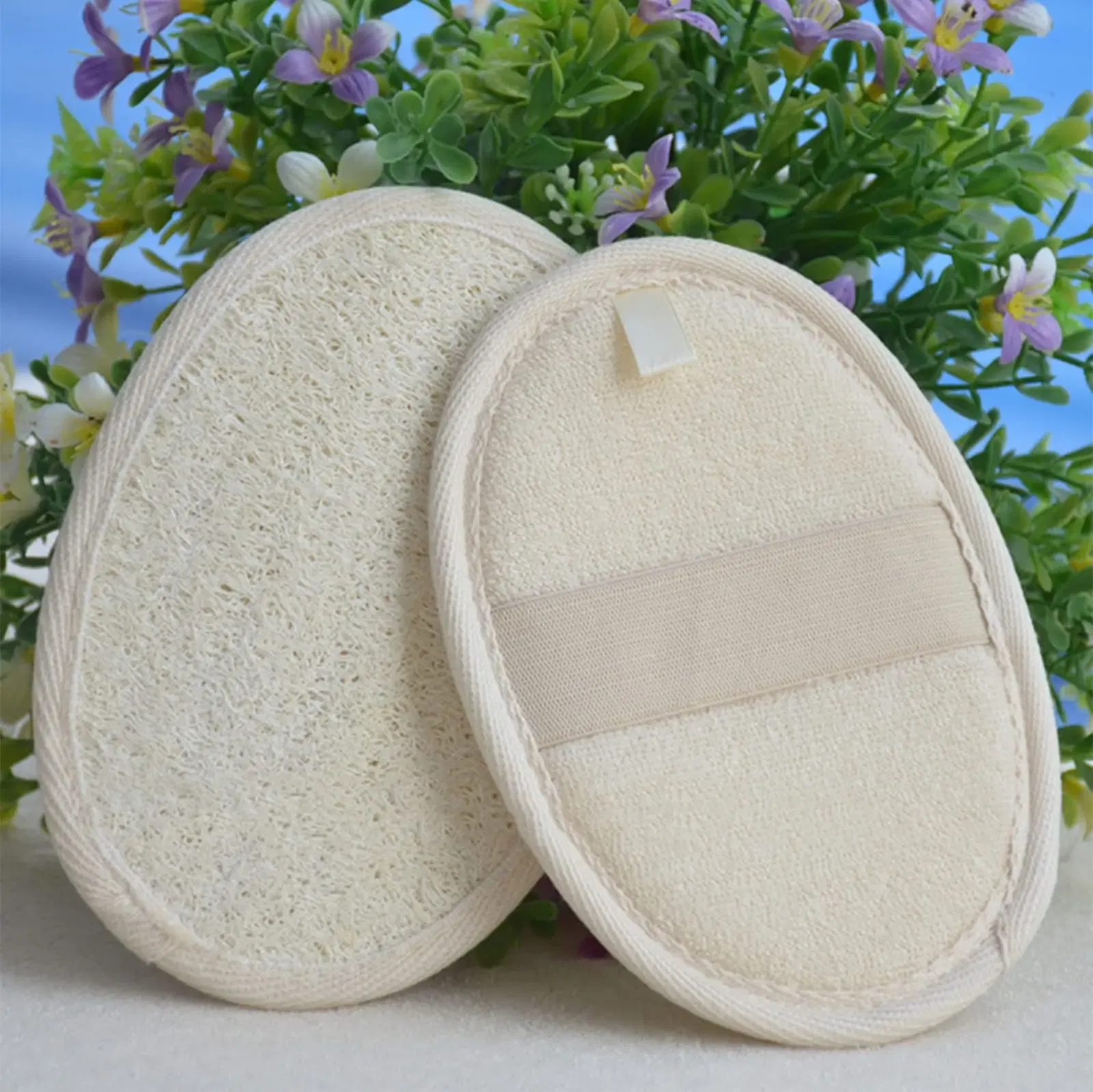 Color: green - Bath Sponge Natural Exfoliating Loofah Sponge Scrubber Body Backwash Belt Back Exfoliator Strap Bath Accessories