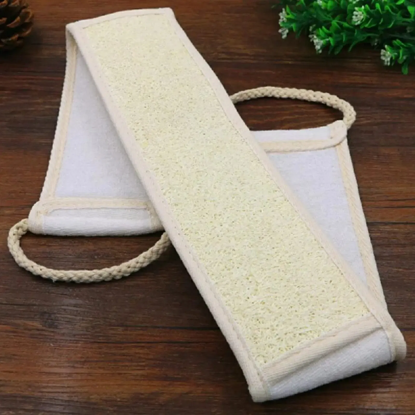 Color: green - Bath Sponge Natural Exfoliating Loofah Sponge Scrubber Body Backwash Belt Back Exfoliator Strap Bath Accessories