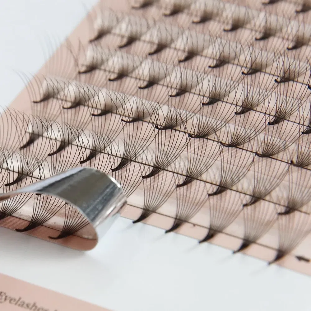 Color: Brushed Slate, Curl: D, Thickness: 0.07mm, Length: 14mm - Goddess Premade Volume Fans 5D 6D 10D 12D 16D 20D MIX Individual Lashes Pre Made Russian Volume Fan Eyelash Extension Faux Mink