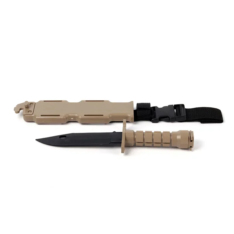 Color: Black - Model Rubber Toy Knife Army Tactical M9 Dagger Fan Collect CS Game Military Training Outdoor Plastic Bayonet Hunting Accessories