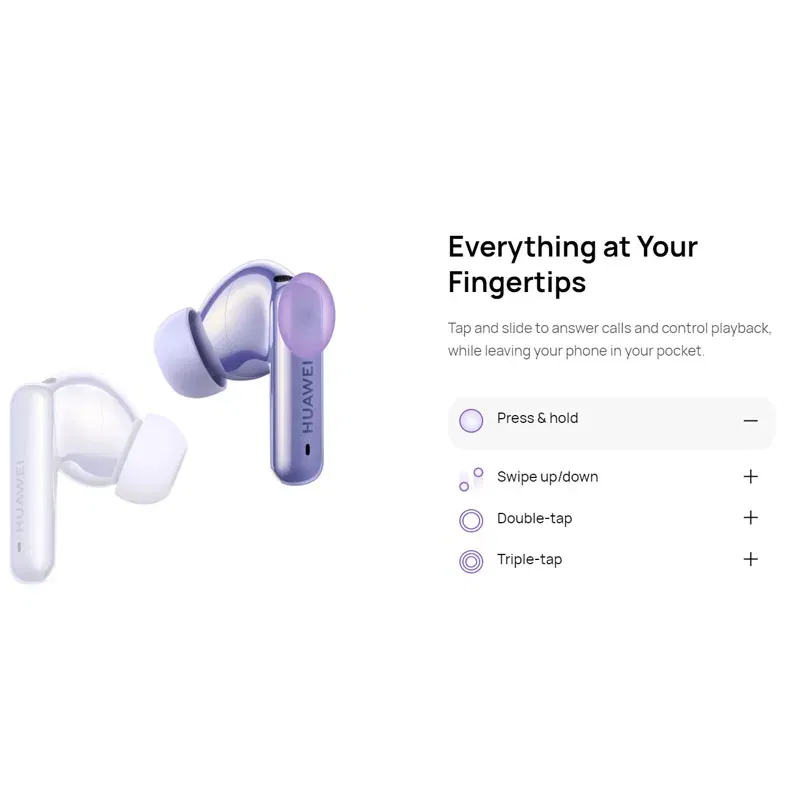 Color: PURPLE - 100% Original Huawei Freebuds 6i (T0019) Bluetooth Headphone  ANC 3.0 Punchy Bass 35-Hour Battery Life Earphone Headset