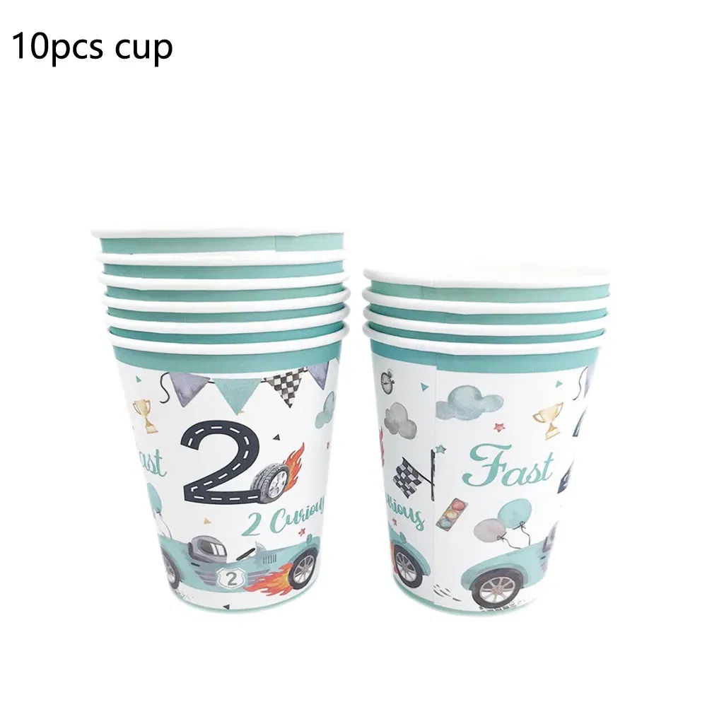 Color: light yellow, Capacity: 480ml - Racing Car Disposable Tableware PLates Cups Napkin Tablecloth Two Fast Birthday Party Decorations