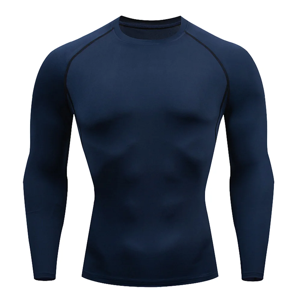 Color: green, Size: XXL - Men Bodybuilding Sports T-Shirt Quick Dry Running Shirt Long Sleeve Compression Top Gym T Shirt Men Fitness Tight Rashgad