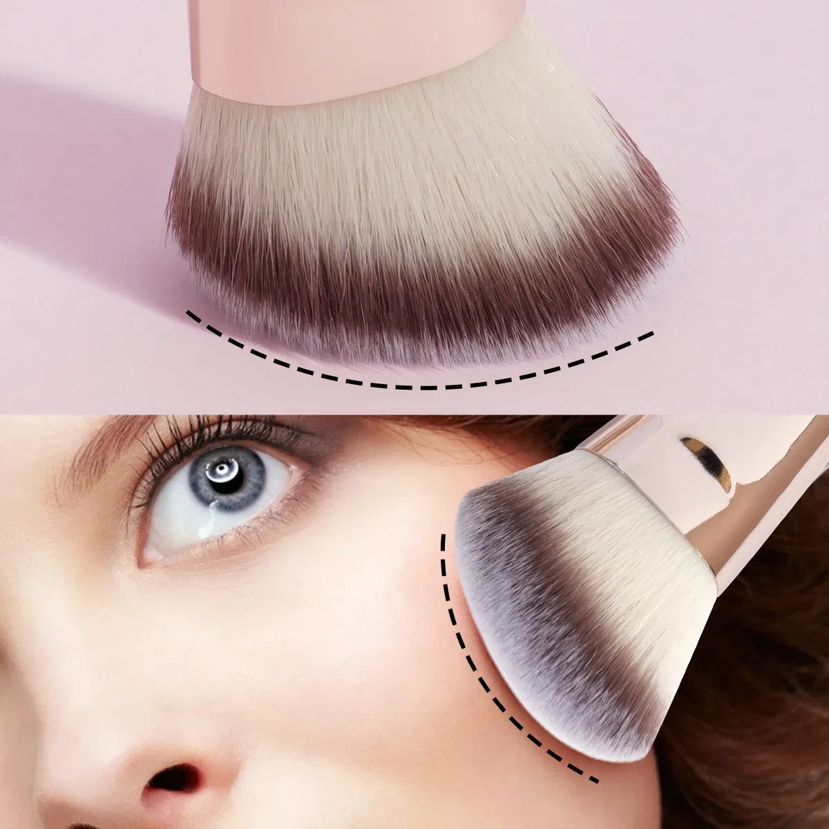 Handle Color: Blue - MAANGE 4pcs Basic Makeup Brushes Set With Box Dual-ended Foundations Powder Blush Details for Eyeshadow Brushes Beginner Travel
