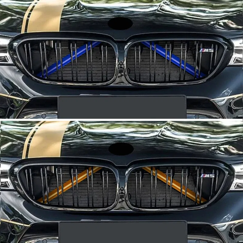 Color Name: GRAY - For BMW 5 6 7 Series F10 F11 F12 F13 F18 F01 F02 F03 F04 F06 F07 X1 F48 X2 F39 Car Front Grille Trim Strips Cover Accessories
