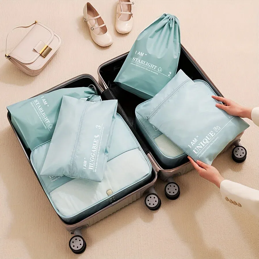Color: Blue, Ships From: CHINA - 6pcs, Packing Cubes Luggage Organizers, Travel Accessories