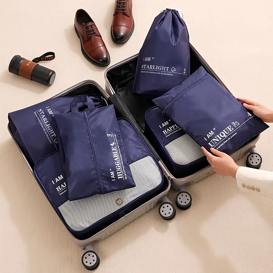 Color: Blue, Ships From: CHINA - 6pcs, Packing Cubes Luggage Organizers, Travel Accessories
