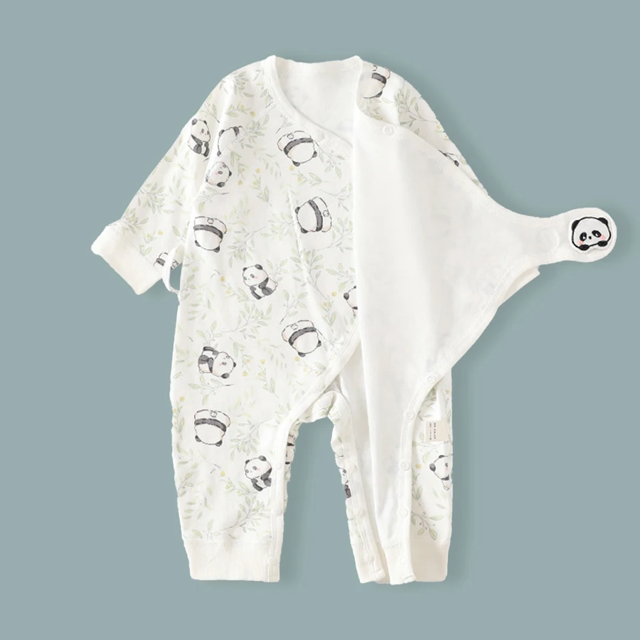 Color: Beige, Kid Size: 9M - AYNIGIELL Spring Autumn Clothing New 0-6M Cotton Newborn Baby Girl Boy Romper Print Infant Jumpsuit Baby's Inner Clothing