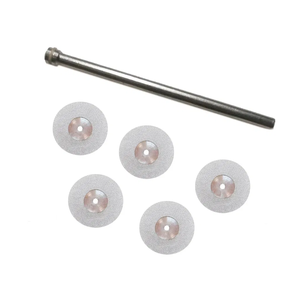 Color: Red - 5pcs Dental Ultramicro 6mm 8mm 10mm Diamond Cutting Disc for separating polishing ceramic crown plaster or jade with 1 mandrels