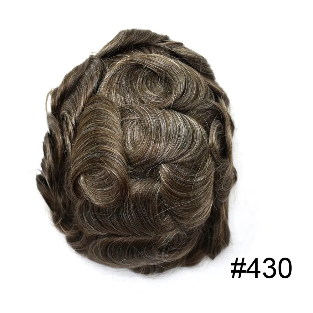 Men Toupee Hair Systems Ultra Thin Skin 0.06MM V-LOOP Capillary Prosthesis Invisible Hairline Real Human HairPieces Hair Units