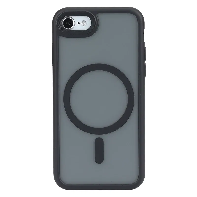 Color: GRAY, Material: aluminum - Magnetic Luxury Matte Translucent Armor Shockproof Case For iPhone 7 8 SE2 SE3 7Plus 8Plus For Magsafe Wireless Charge Cover